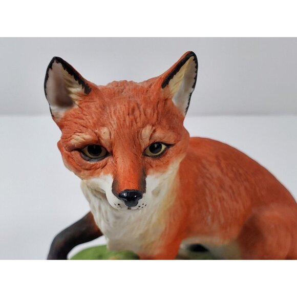 Edward Boehm Porcelain Fox Sculpture 40108 On Rocky Base - Picture 6 of 7